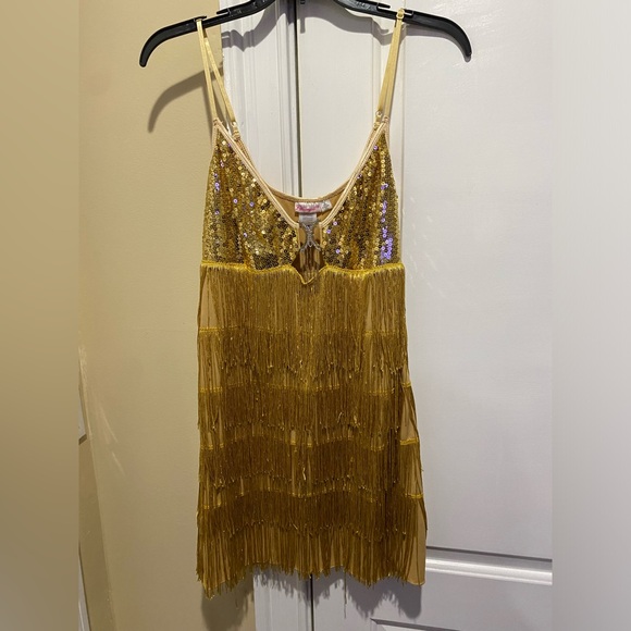 Gold Halloween dress necklace,cigarette holder,Sequin Headband w/Ostrich Feather - Picture 5 of 12